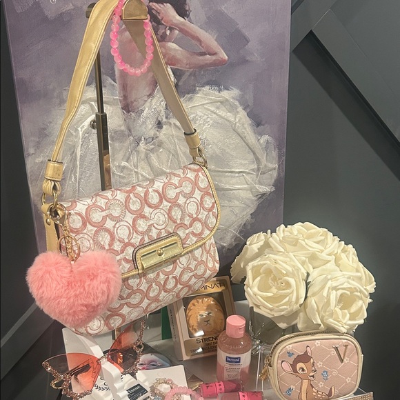 coach and more Handbags - Pink and Gold COACH Shoulder Bag